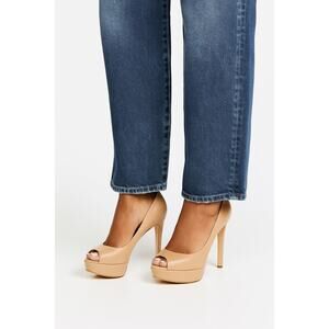 Guess Cacei Peep Toe Platform Pumps Tan Size - 9.5
